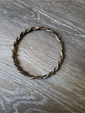 Twisted rope sterling silver 925 bangle bracelet